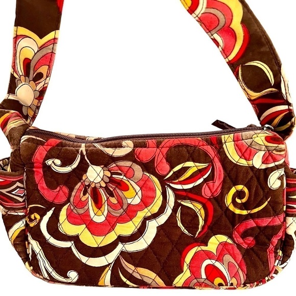 Vera Bradley Puccini Maggie Small Shoulder Bag Purse Retired Warm Neutrals Quilt - Picture 2 of 8